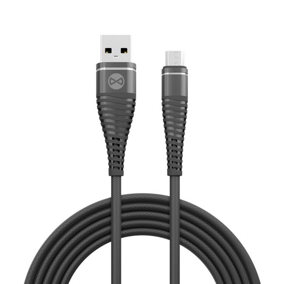 Forever Shark USB-A - microUSB kábel 1m 2A - fekete
