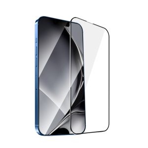 Fémszegélyes edzett üveg fekete szegéllyel iPhone 13 Pro Max/14 Plus