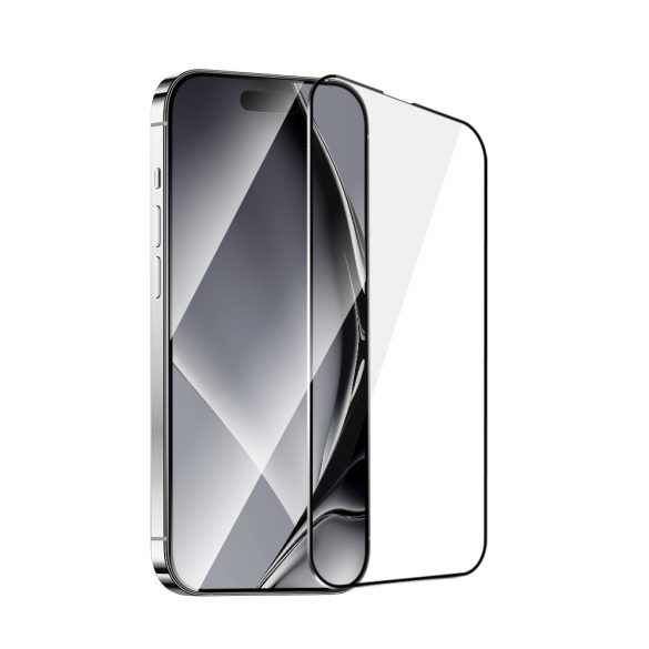 Fémszegélyes edzett üveg fekete szegéllyel iPhone 14 Pro