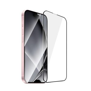 Fémszegélyes edzett üveg fekete szegéllyel iPhone 15