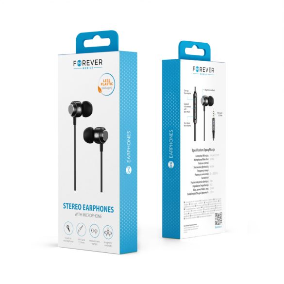 Forever EP-01 vezetékes fülhallgató 3.5mm jack - fekete