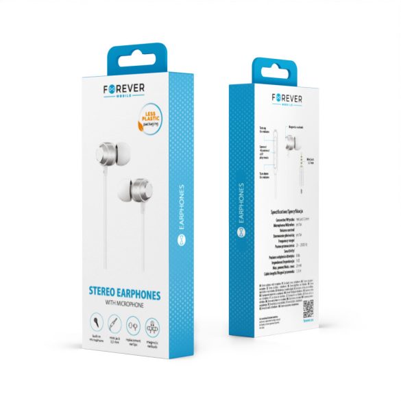 Forever EP-01 vezetékes fülhallgató 3.5mm jack - fehér