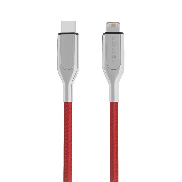 Forever Core Ultra Fast MFi Type-C - Lightning kábel 2.4A PD 1.5m - piros