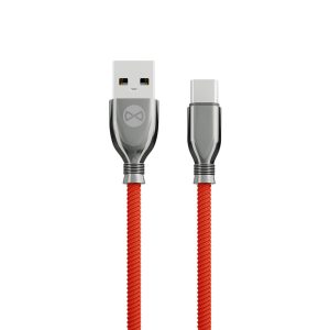 Forever Tornado USB-A - Type-C kábel 3A 1m - piros