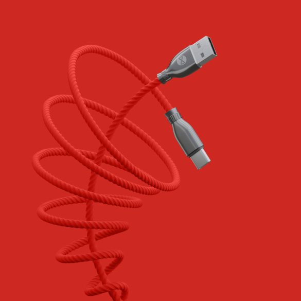 Forever Tornado USB-A - Type-C kábel 3A 1m - piros
