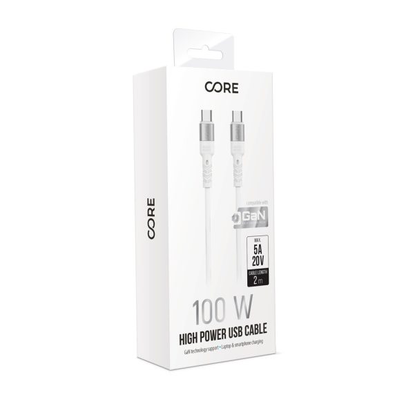Forever Core Core High Power USB-A - Type-C kábel 100W 2m - fehér