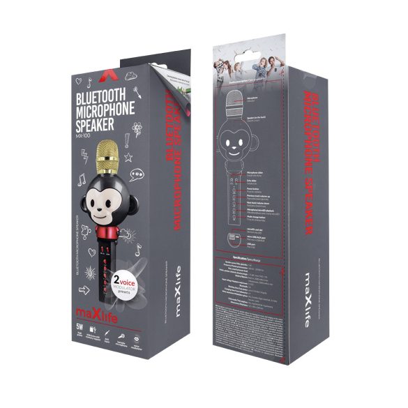 Maxlife MX-100 Animal Bluetooth mikrofon hangszóróval - fekete