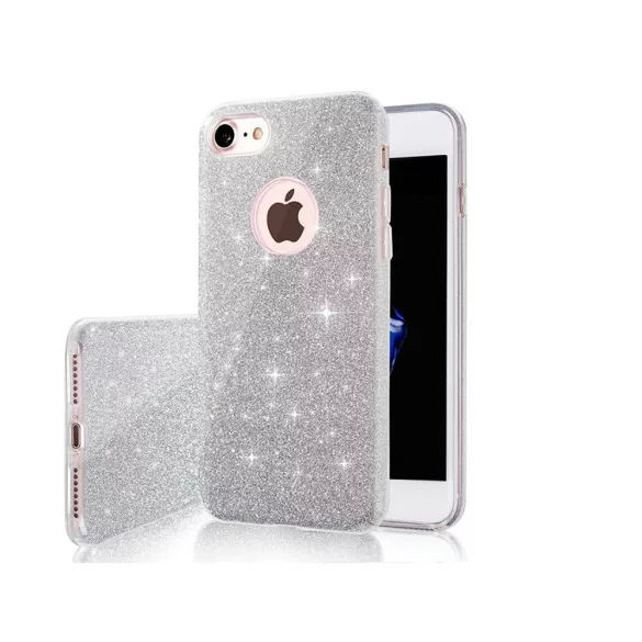 Glitter tok Samsung Galaxy A51 - ezüst színű