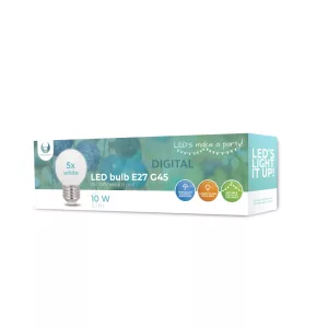 Forever Light Izzó LED E27 G45 2W 230V fehér neutralna 5 db