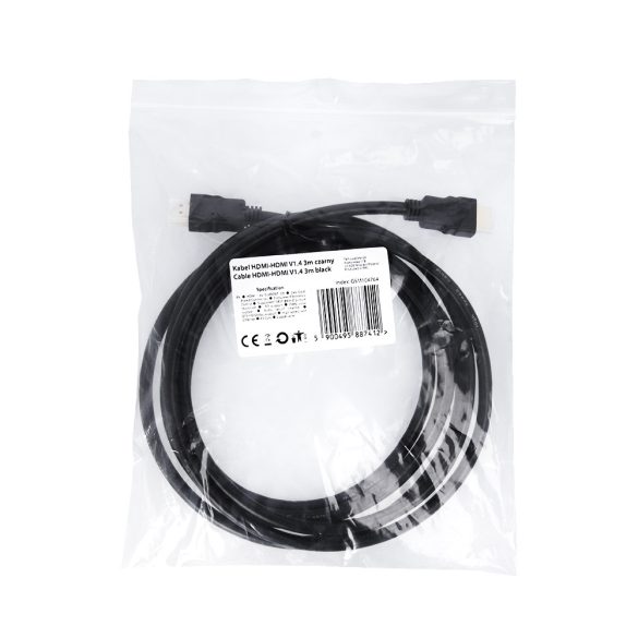 HDMI-HDMI kábel v1.4 3m - fekete