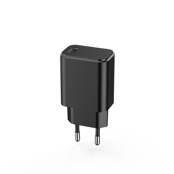 Setty hálózati töltő 1xUSB-A csatlakozással + Type-C kábel 3A - fekete