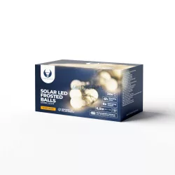   Fényfüzér Napenergiás LED MLECZNE GOLYÓ SFB61 6,5m 30 golyó fehér meleg Forever Light