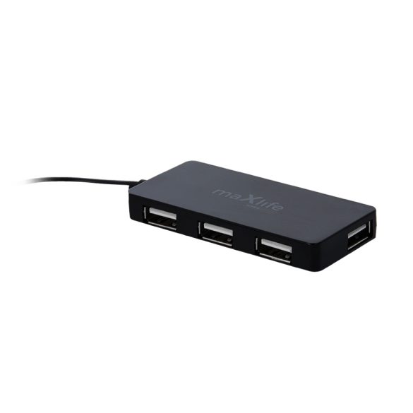 Maxlife Home Office USB hub USB - 4xUSB-A 15cm + USB-A (apa) - USB-A (anya) kábel 1,5m - fekete