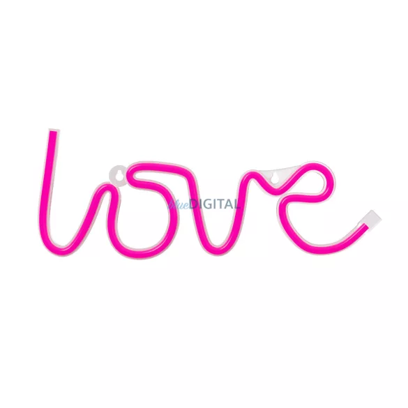 Neon LED LOVE rózsaszín Bat + USB FLNE05 Forever Light
