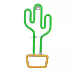 Neon LED KAKTUS narancs-zöld Bat + USB FLNE02 Forever Light