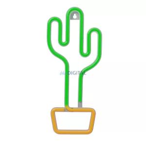 Neon LED KAKTUS narancs-zöld Bat + USB FLNE02 Forever Light