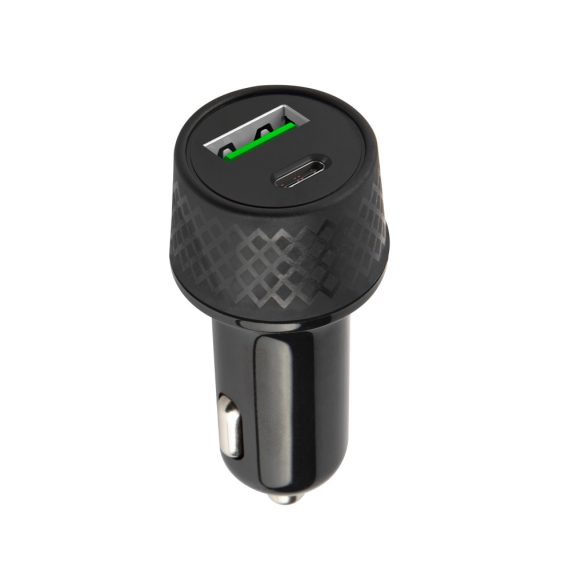 Forever LA-04 autós töltő 1xUSB-A + 1xUSB-C csatlakozással PD 45W 2,4A - fekete