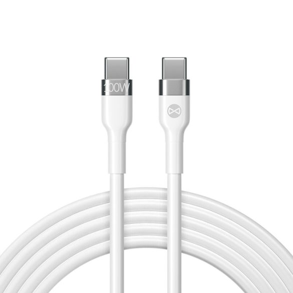 Forever Flexible Type-C - Type-C kábel 100W 2m - fehér