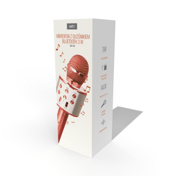 Setty BM-100 Bluetooth mikrofon hangszóróval - rózsaarany színű