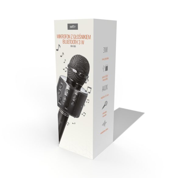 Setty BM-100 Bluetooth mikrofon hangszóróval - fekete