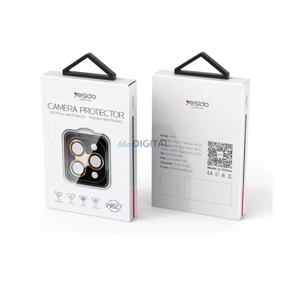 Yesido Lens Protector WB27 iPhone 16 Plus, BLACK / FEKETE
