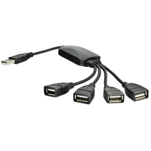 Akyga AK-AD-13 USB Hub USB-A - 4x USB-A3 15cm - fekete