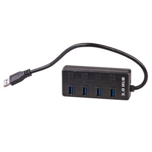 Akyga AK-AD-33 USB Hub USB-A - 4x USB-A3 15cm - fekete