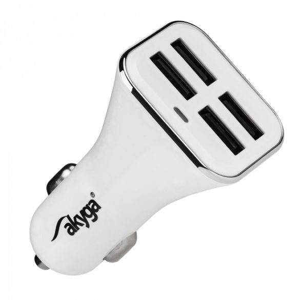 Akyga AK-CH-09 autós töltő 4xUSB-A csatlakozással 6,8A 12V - fehér