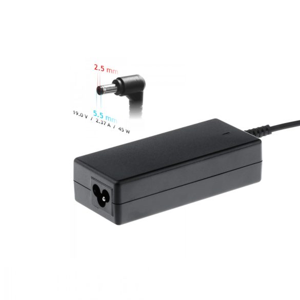 Akyga notebook tápegység (19 V | 2,37 A | 45 W | 5,5x2,5 mm) AK-ND-61
