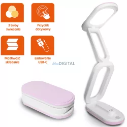  Íróasztali lámpa LED összecsukható, 3000/4500/6000K, 1200mAh, rózsaszín, LTC