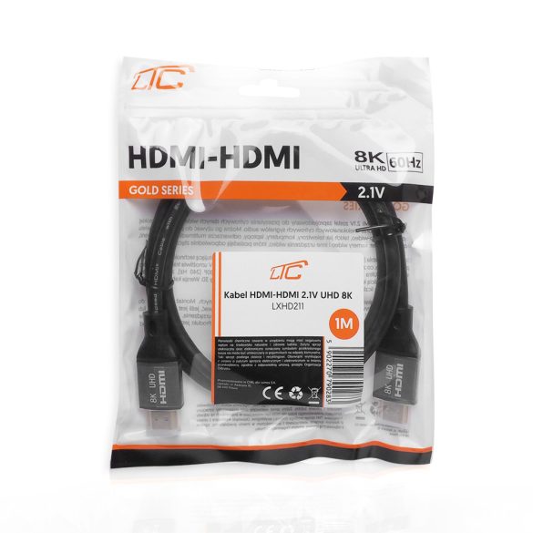 HDMI-HDMI kábel (v2.1 | 8K | 1 m) - fekete