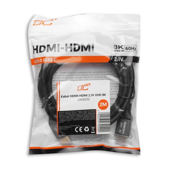 HDMI-HDMI kábel (v2.1 | 8K | 2 m) - fekete