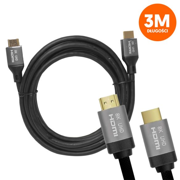 HDMI-HDMI kábel (v2.1 | 8K | 3 m) - fekete