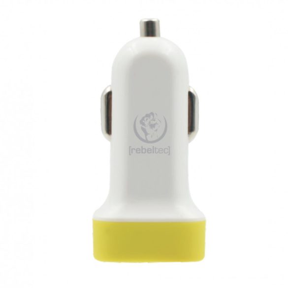 Rebeltec A10 Turbo autós töltő 1xUSB-A csatlakozással QC3.0 3A - fehér-sárga
