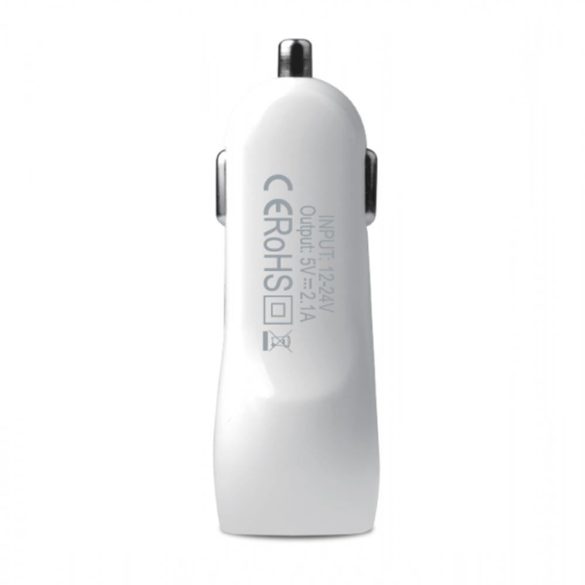 Rebeltec High Speed ​​DUAL A20 autós töltő 2xUSB-A csatlakozással 2.1A - fehér