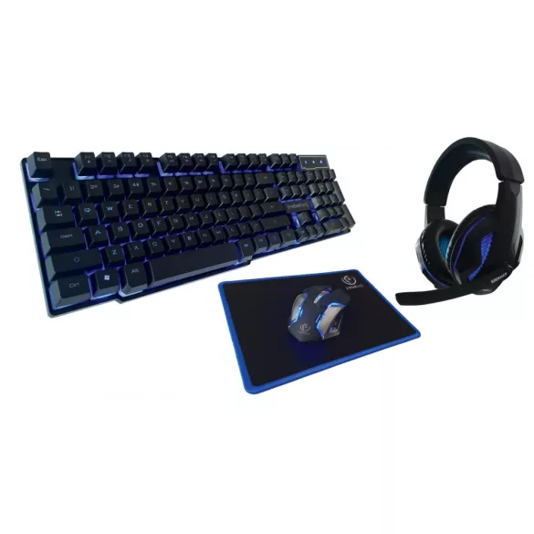 Rebeltec SHERMAN vezetékes gaming szett (billentyűzet + fejhallgató + egér + egérpad)
