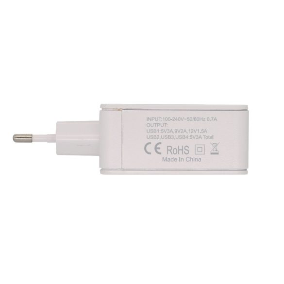 Rebeltec H410 Turbo hálózati töltő 4xUSB-A csatlakozással 3A QC3.0 - fehér