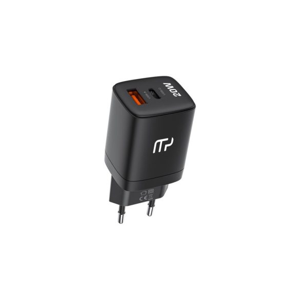 myPhone SWIFTCHARGE Duo hálózati töltő 1xUSB-A és 1xUSB-C csatlakozással 20W - fekete