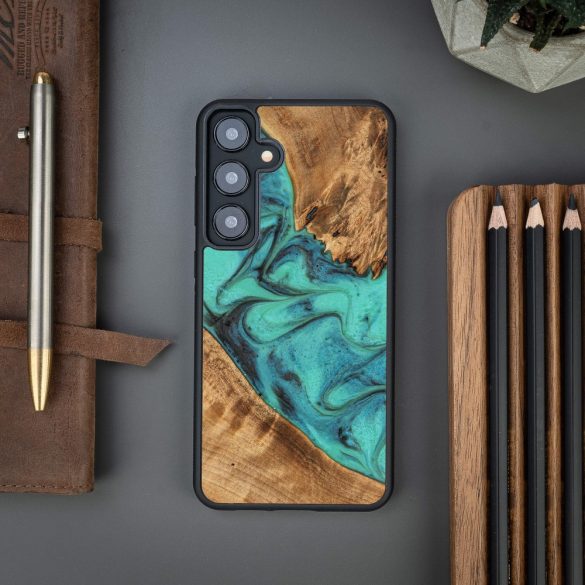 Bewood Turquoise tok Samsung Galaxy S24 Plus - barna-kék