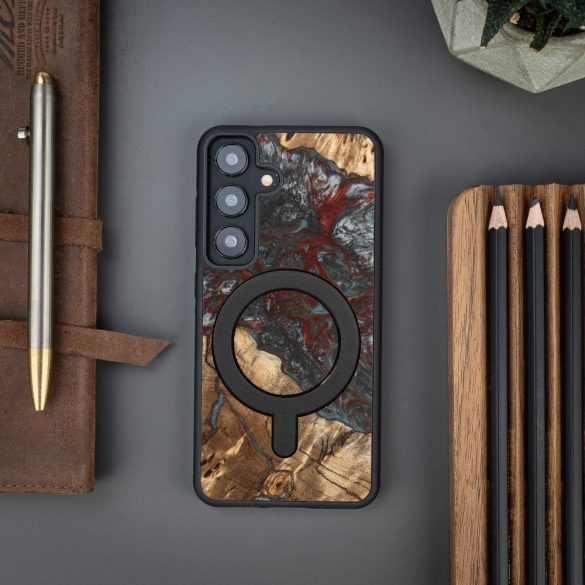 Bewood Planets Pluto MagSafe-kompatibilis tok Samsung Galaxy S24 - barna-szürke