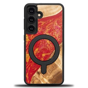 Bewood Neons Paris MagSafe-kompatibilis tok Samsung Galaxy S24 - barna-piros