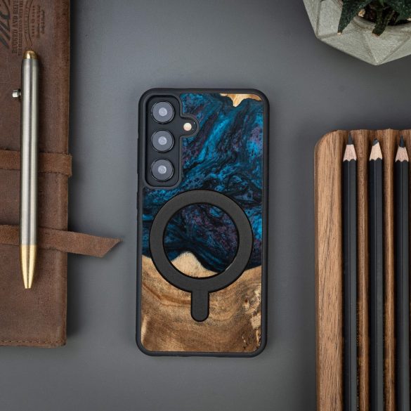 Bewood Planets Neptune MagSafe-kompatibilis tok Samsung Galaxy A55 5G - barna-kék