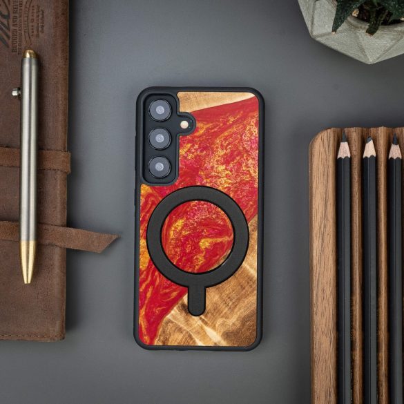 Bewood Neons Paris MagSafe-kompatibilis tok Samsung Galaxy A55 5G - barna-piros