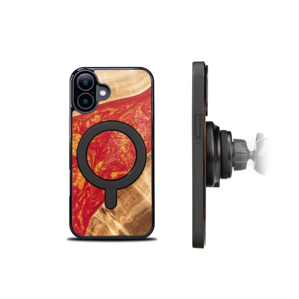 Bewood Neons Paris MagSafe-kompatibilis tok iPhone 16 - barna-piros