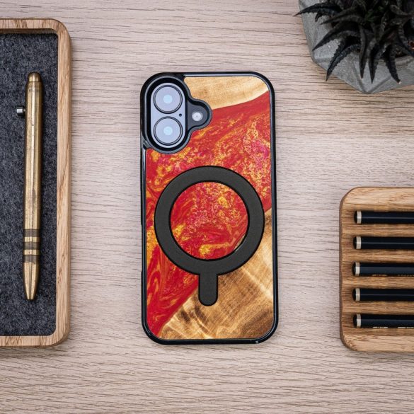 Bewood Neons Paris MagSafe-kompatibilis tok iPhone 16 - barna-piros