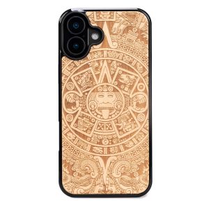 Bewood Aztec Calendar Aniegre tok iPhone 16 Plus - barna