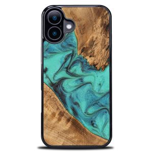 Bewood Turquoise tok iPhone 16 Plus - barna-kék