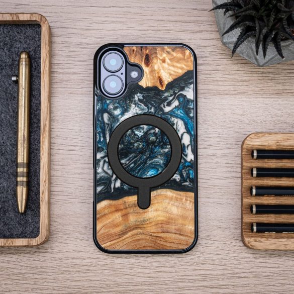 Bewood Planets Earth MagSafe-kompatibilis tok iPhone 16 Plus - barna-kék