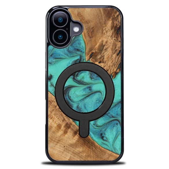 Bewood Turquoise MagSafe-kompatibilis tok iPhone 16 Plus - barna-kék
