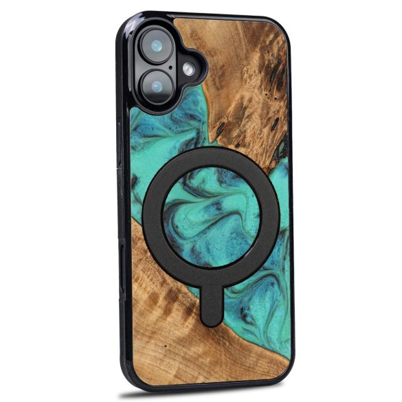 Bewood Turquoise MagSafe-kompatibilis tok iPhone 16 Plus - barna-kék